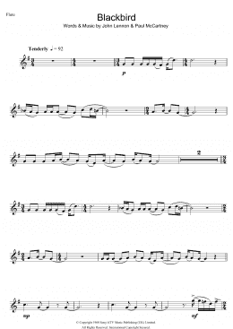 page one of Blackbird (Flute Solo)