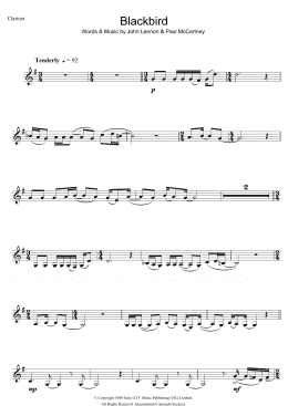 page one of Blackbird (Clarinet Solo)