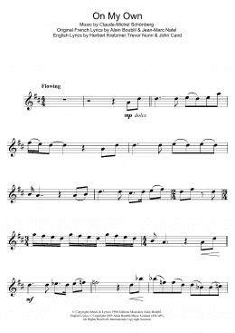 page one of On My Own (from Les Miserables) (Flute Solo)