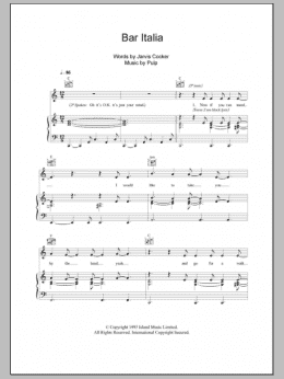 page one of Bar Italia (Piano, Vocal & Guitar Chords)