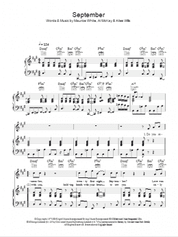 page one of September (Piano, Vocal & Guitar Chords)