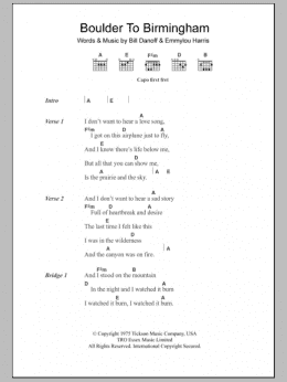 page one of Boulder To Birmingham (Guitar Chords/Lyrics)