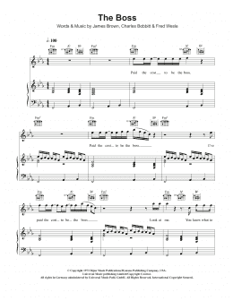 page one of The Boss (Piano, Vocal & Guitar Chords)