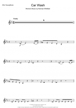 page one of Car Wash (Alto Sax Solo)