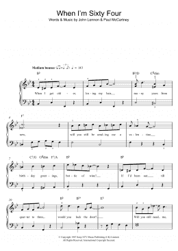 page one of When I'm Sixty-Four (Easy Piano)