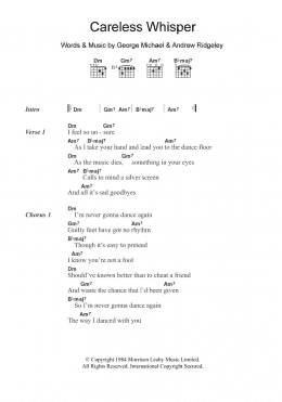 page one of Careless Whisper (Guitar Chords/Lyrics)