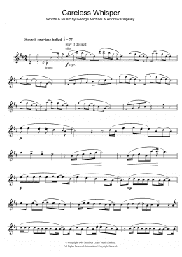 page one of Careless Whisper (Alto Sax Solo)