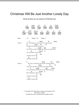 page one of Christmas Will Be Just Another Lonely Day (Guitar Chords/Lyrics)