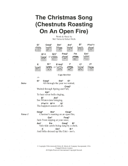 page one of The Christmas Song (Chestnuts Roasting On An Open Fire) (Guitar Chords/Lyrics)