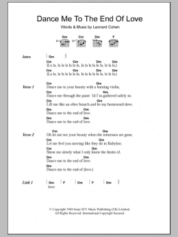 page one of Dance Me To The End Of Love (Guitar Chords/Lyrics)