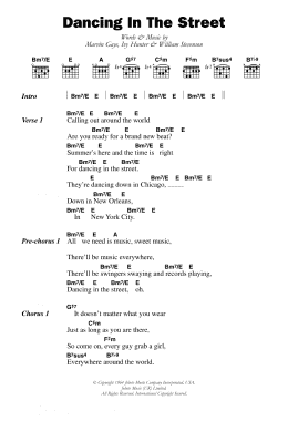 page one of Dancing In The Street (Guitar Chords/Lyrics)