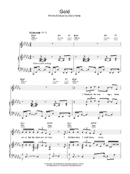 page one of Gold (Piano, Vocal & Guitar Chords)