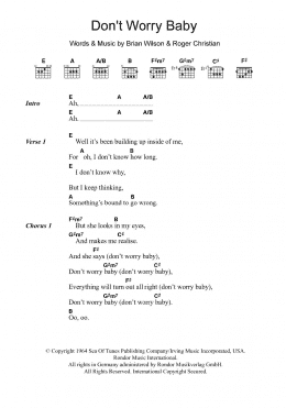 page one of Don't Worry Baby (Guitar Chords/Lyrics)