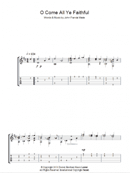 page one of O Come, All Ye Faithful (Adeste Fideles) (Guitar Tab)