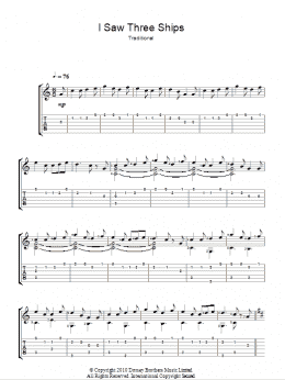 page one of I Saw Three Ships (Guitar Tab)