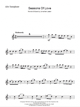 page one of Seasons Of Love (from Rent) (Alto Sax Solo)