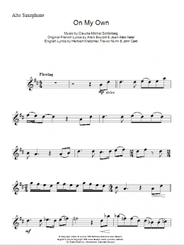 page one of On My Own (from Les Miserables) (Lead Sheet / Fake Book)