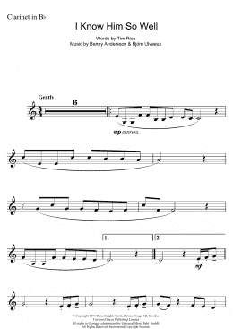 page one of I Know Him So Well (from Chess) (Clarinet Solo)