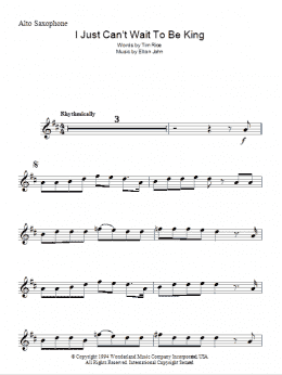 page one of I Just Can't Wait To Be King (from The Lion King) (Lead Sheet / Fake Book)