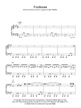 page one of Footloose (Piano, Vocal & Guitar Chords)