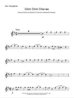 page one of Chim Chim Cher-ee (from Mary Poppins) (Lead Sheet / Fake Book)