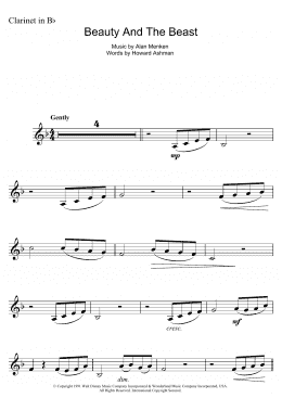 page one of Beauty And The Beast (Clarinet Solo)