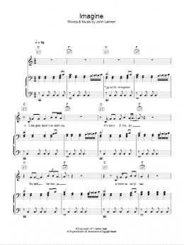 page one of Imagine (Piano, Vocal & Guitar Chords)