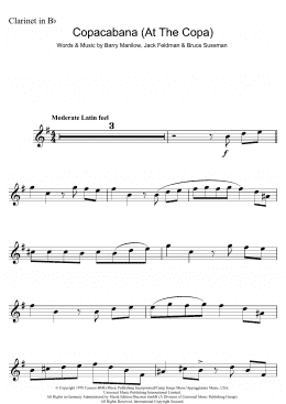 page one of Copacabana (At The Copa) (Clarinet Solo)