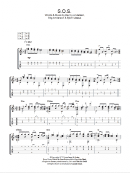 page one of S.O.S. (Easy Guitar Tab)