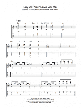 Lay All Your Love On Me (Easy Guitar Tab) - Print Sheet Music Now