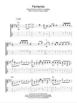 page one of Fernando (Easy Guitar Tab)