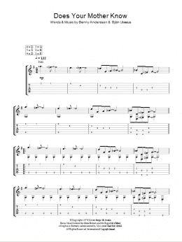 page one of Does Your Mother Know (Easy Guitar Tab)