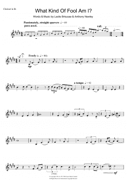 page one of What Kind Of Fool Am I (Clarinet Solo)