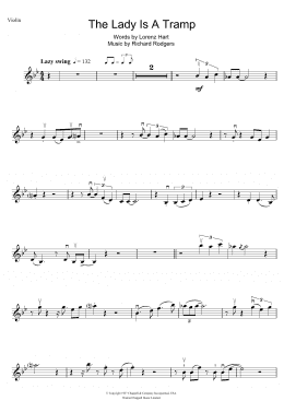 page one of The Lady Is A Tramp (Violin Solo)