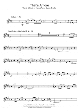 page one of That's Amore (Clarinet Solo)