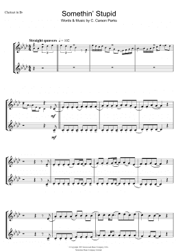 page one of Somethin' Stupid (Clarinet Solo)