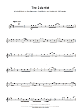 page one of The Scientist (Lead Sheet / Fake Book)