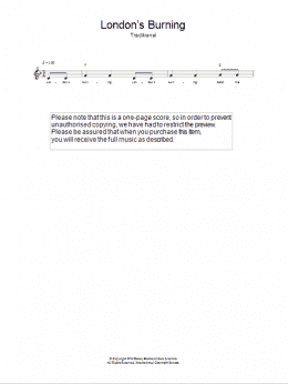 page one of London's Burning (Lead Sheet / Fake Book)