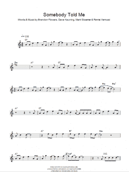 page one of Somebody Told Me (Lead Sheet / Fake Book)