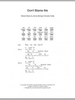 page one of Don't Blame Me (Guitar Chords/Lyrics)