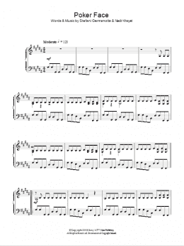 page one of Poker Face (Piano Solo)