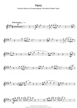 page one of Hero (Alto Sax Solo)