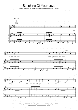 page one of Sunshine Of Your Love (Piano, Vocal & Guitar Chords)