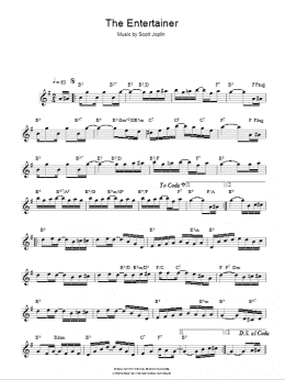 page one of The Entertainer (Lead Sheet / Fake Book)