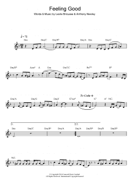 page one of Feeling Good (Lead Sheet / Fake Book)