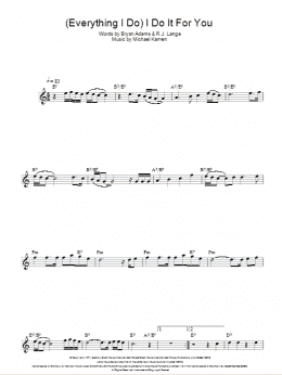 page one of (Everything I Do) I Do It For You (Lead Sheet / Fake Book)