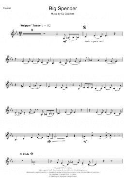 page one of Big Spender (from Sweet Charity) (Clarinet Solo)