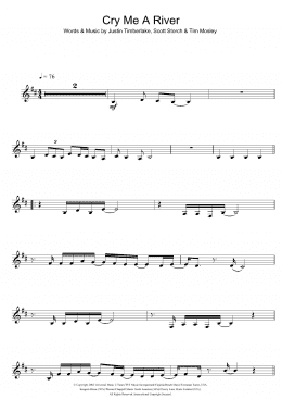 page one of Cry Me A River (Clarinet Solo)