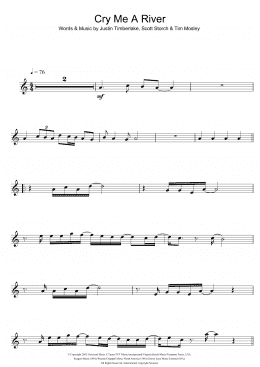 page one of Cry Me A River (Flute Solo)