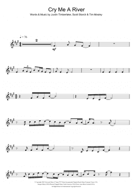 page one of Cry Me A River (Alto Sax Solo)